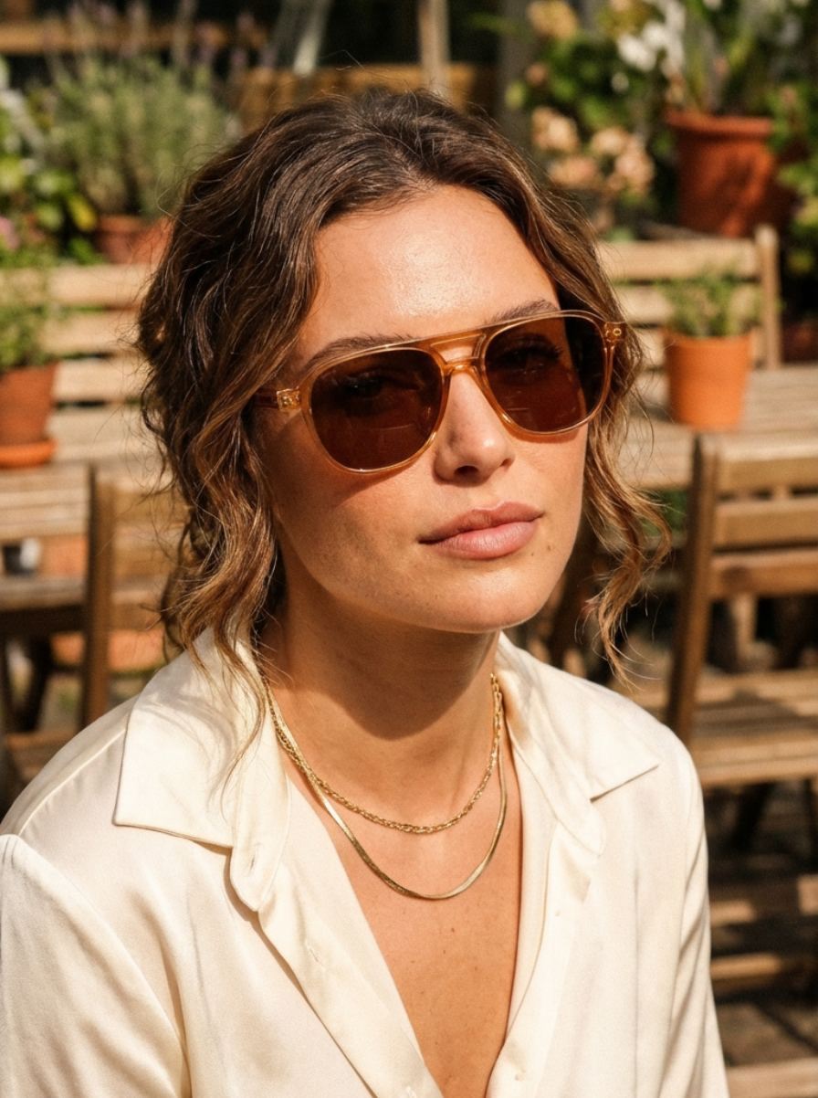Boléro Zephyr — Retro Acetate Aviator Sunglasses