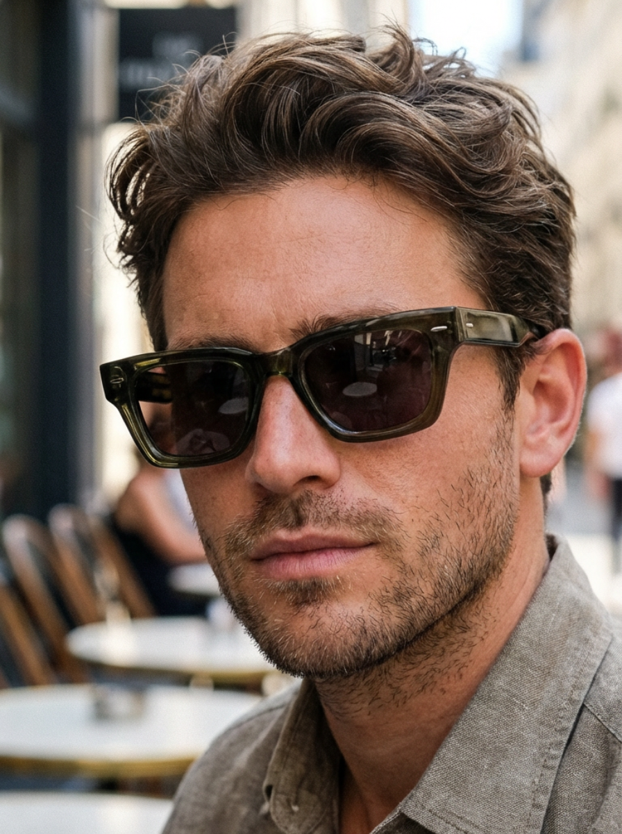 Boléro Knox — Bold Square Wayfarer Sunglasses, Glossy Black